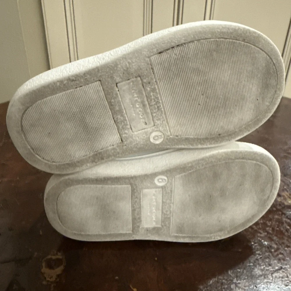 Kurt Geiger Mini Lane Love White Leather Hearts Girls School Shoes Sz 6